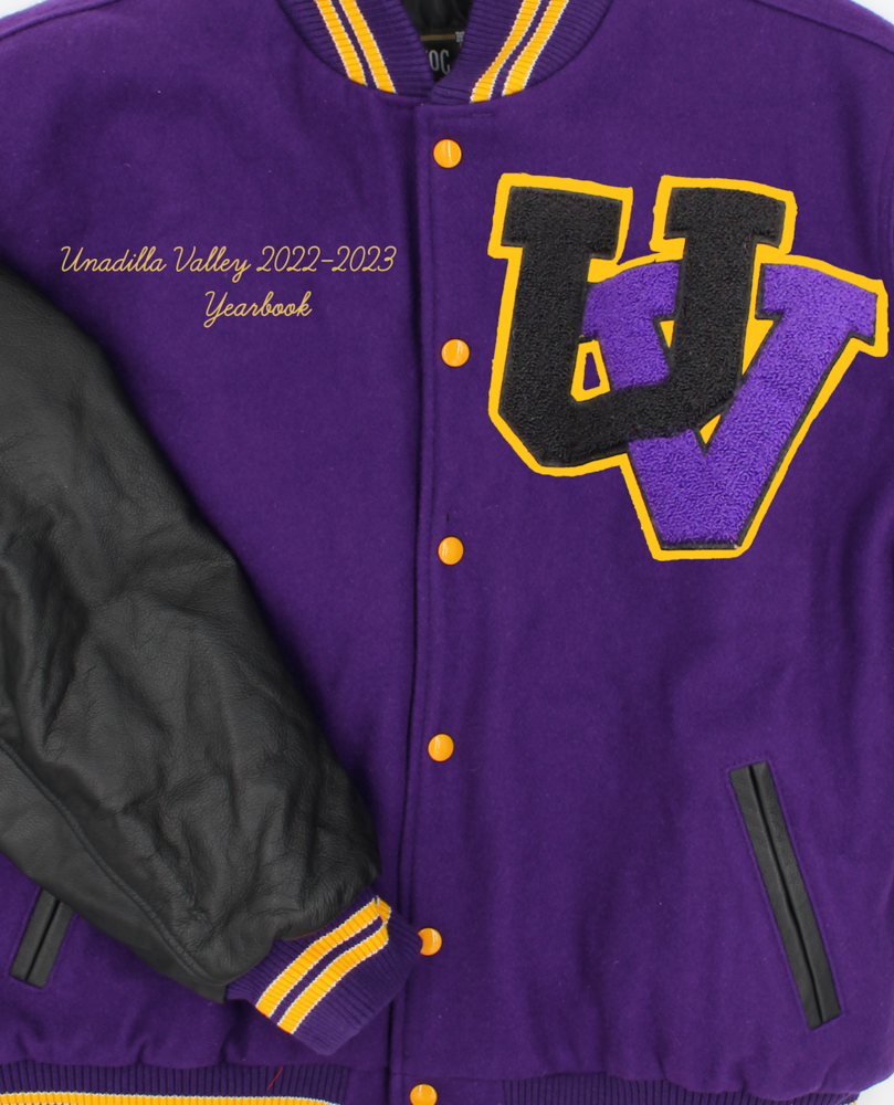 A letter jacket is seen.