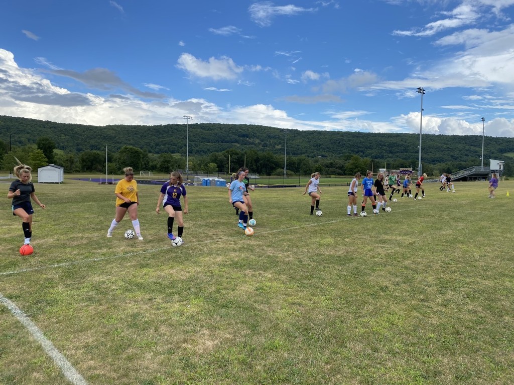 soccer players train