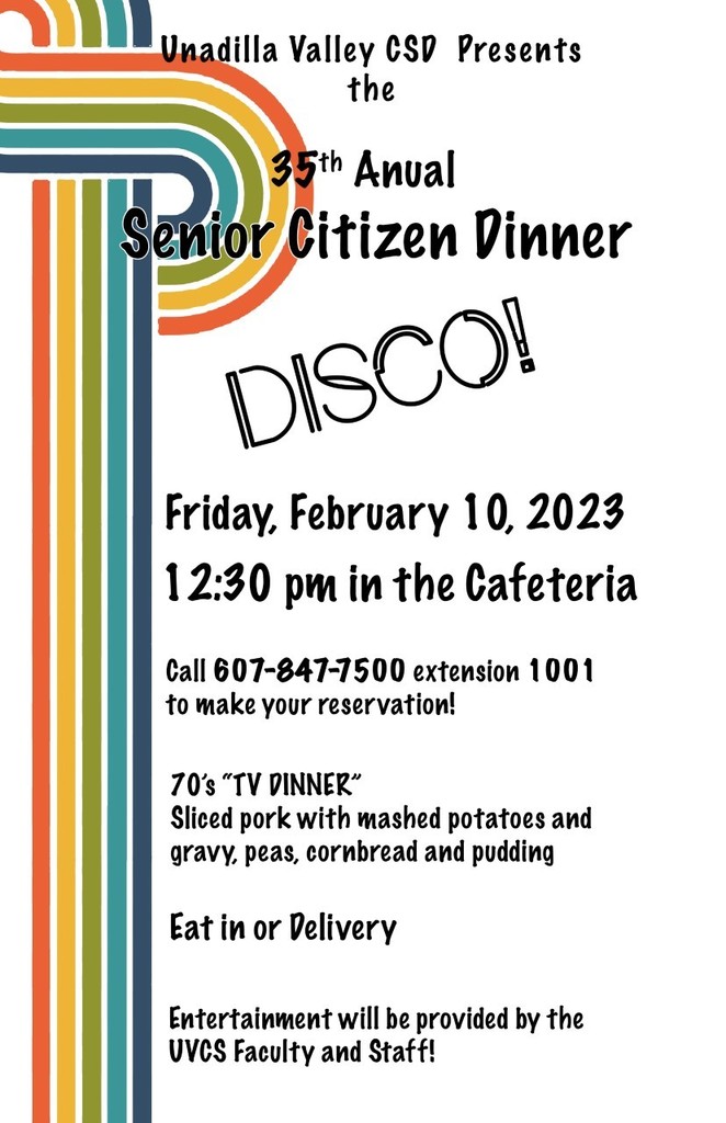 A flyer for the senior citizen dinner